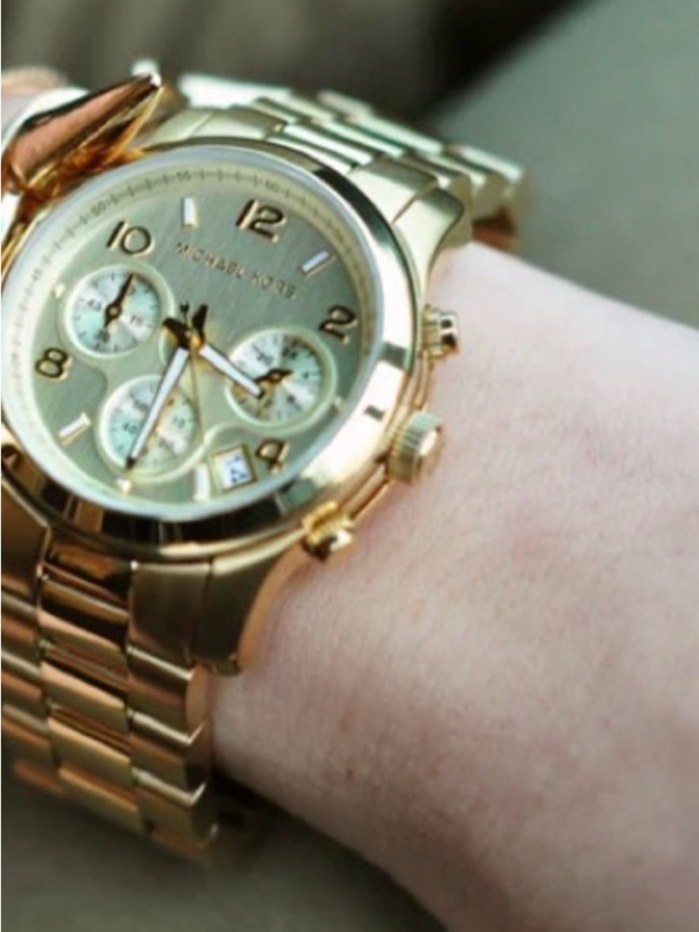 Gold Chronograph Watch- EUC!